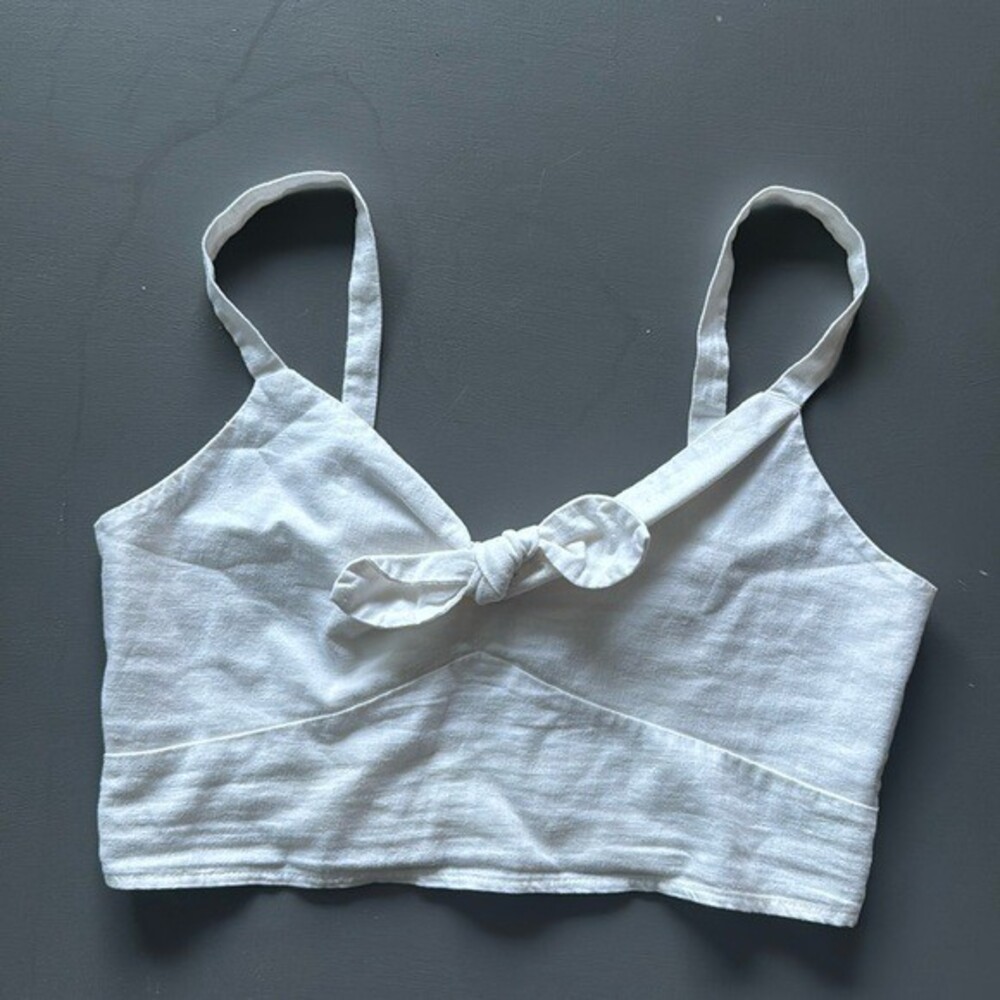 Target Women's Tie-Front Cropped Tank Top - Universal Thread™ White